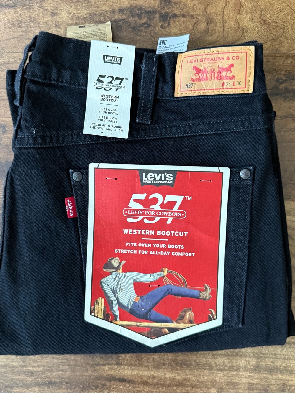 Levi's 537 For Cowboys Western Bootcut Men's Jeans 33x30 NWT